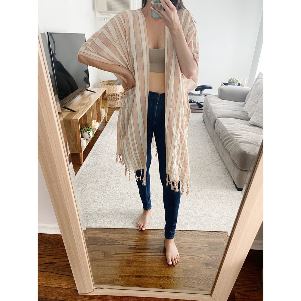NEW Rays For Days CocoCabana Striped Kimono Open Front One Size
